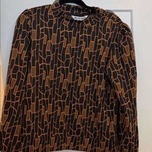Walter Baker Black and Tan Geometric Top
